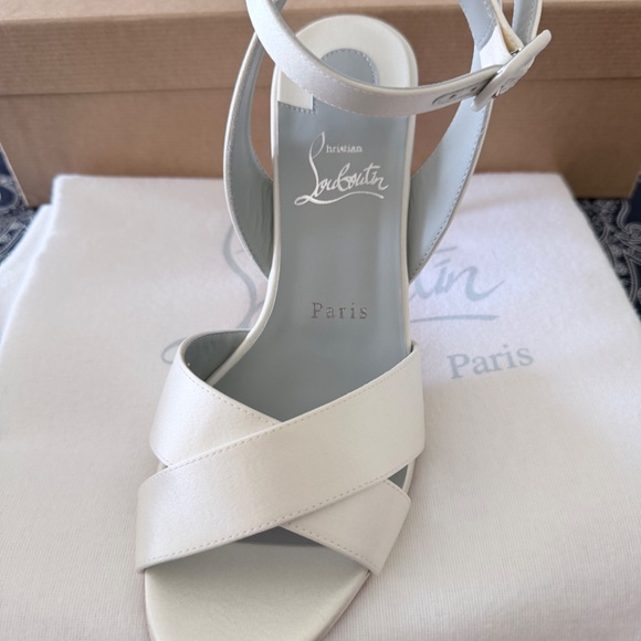 Louboutin Women’s Mariza 85 Ivory Wedding Heels - Picture 2 of 14